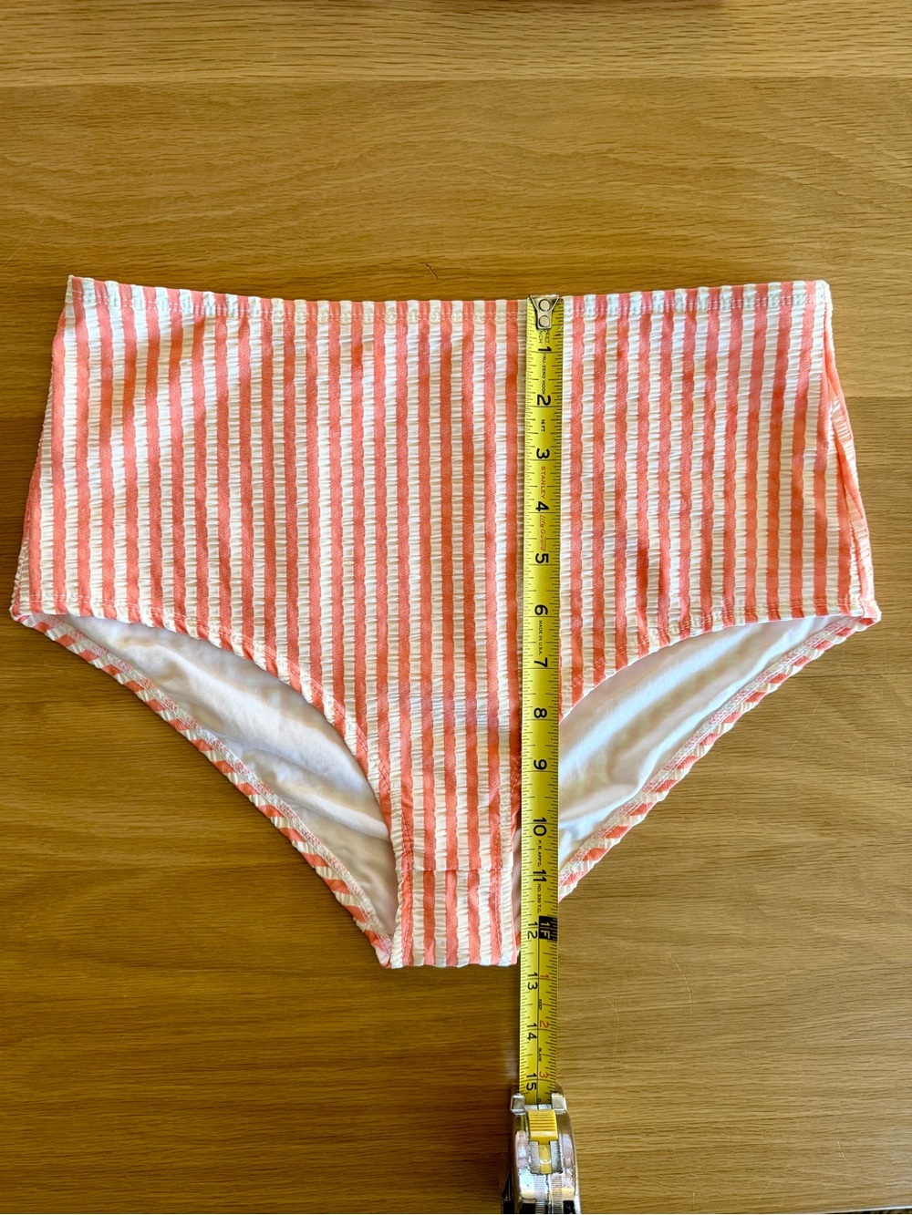 NWOT J. Crew Coral & White High-Waist Bikini Set (S top / Med bottom) - Picture 4 of 5